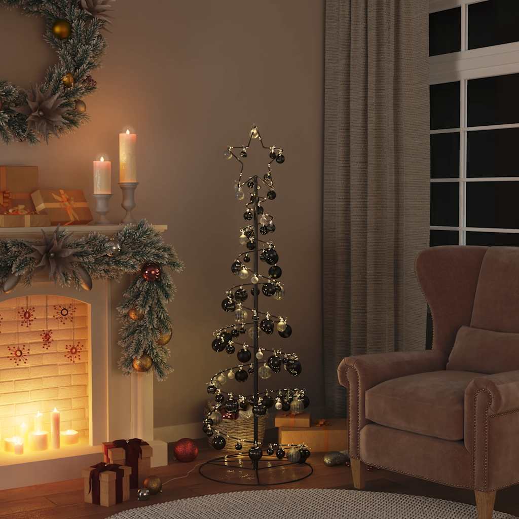 vidaXL Kerstballen 100 st Ø3/4/6 cm zwart afbeelding