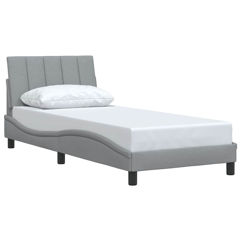 vidaXL Bedframe zonder matras 80x200 cm stof lichtgrijs afbeelding