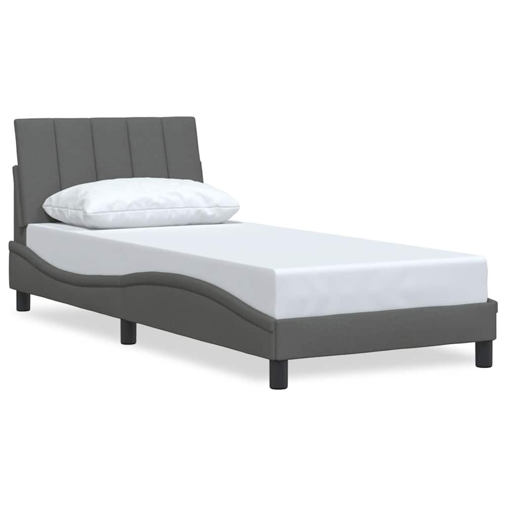 vidaXL Bedframe zonder matras "Hanko" 80x200 cm stof donkergrijs grijs, foto 3
