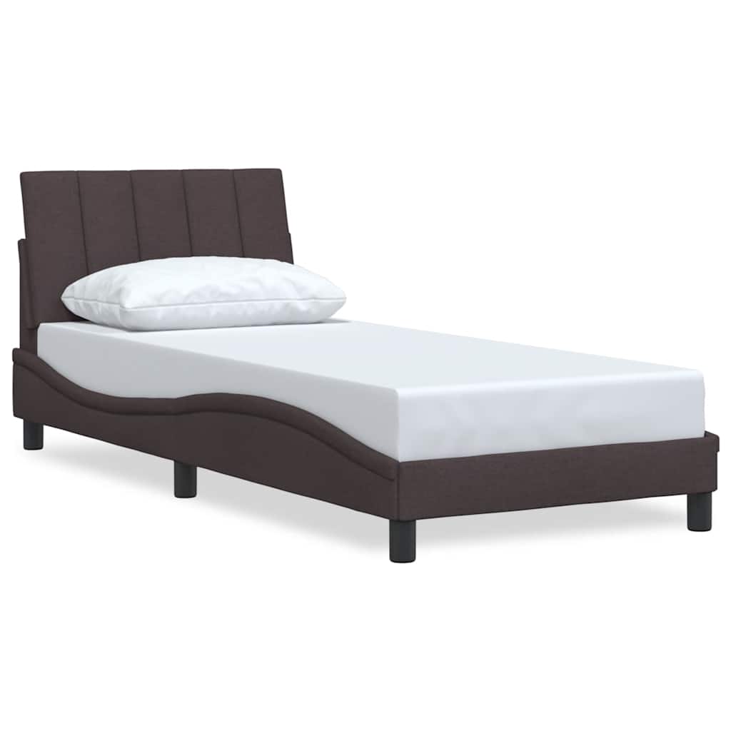 vidaXL Rám postele bez matrace tmavě hnědá 80 x 200 cm textil