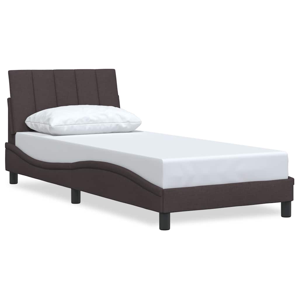 vidaXL Bedframe zonder matras "Hanko" 80x200 cm stof donkerbruin bruin, foto 3