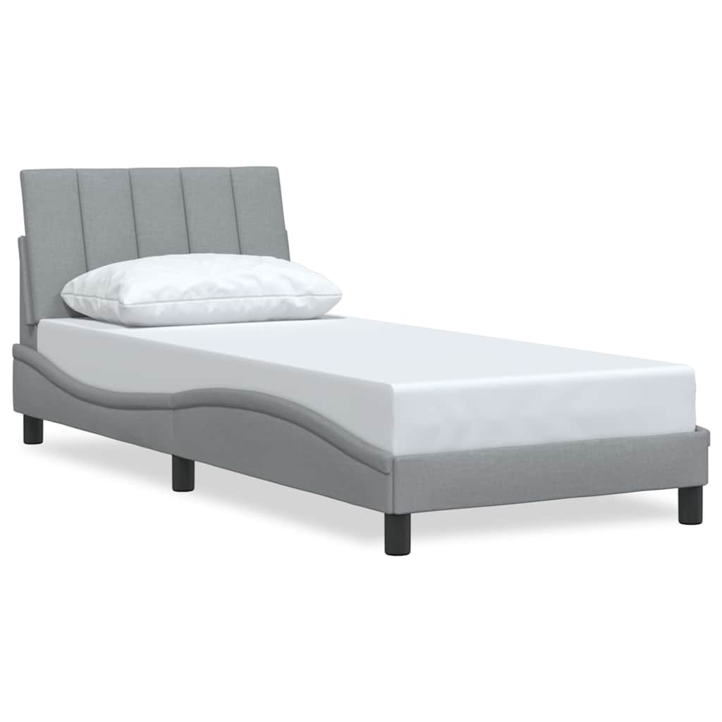 vidaXL Bedframe zonder matras "Hanko" 90x190 cm stof lichtgrijs grijs, foto 3