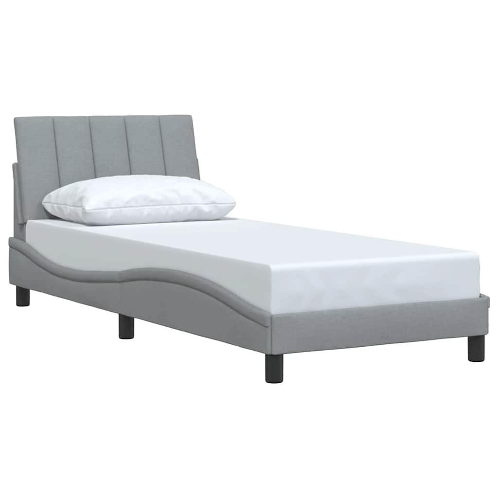 vidaXL Bedframe zonder matras 90x190 cm stof lichtgrijs afbeelding
