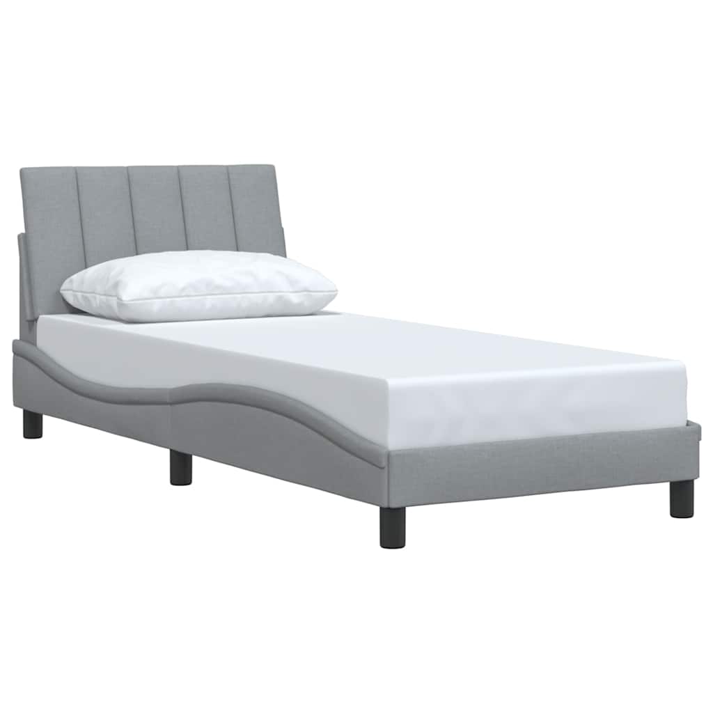 vidaXL Bedframe zonder matras "Hanko" 90x190 cm stof lichtgrijs grijs, foto 2