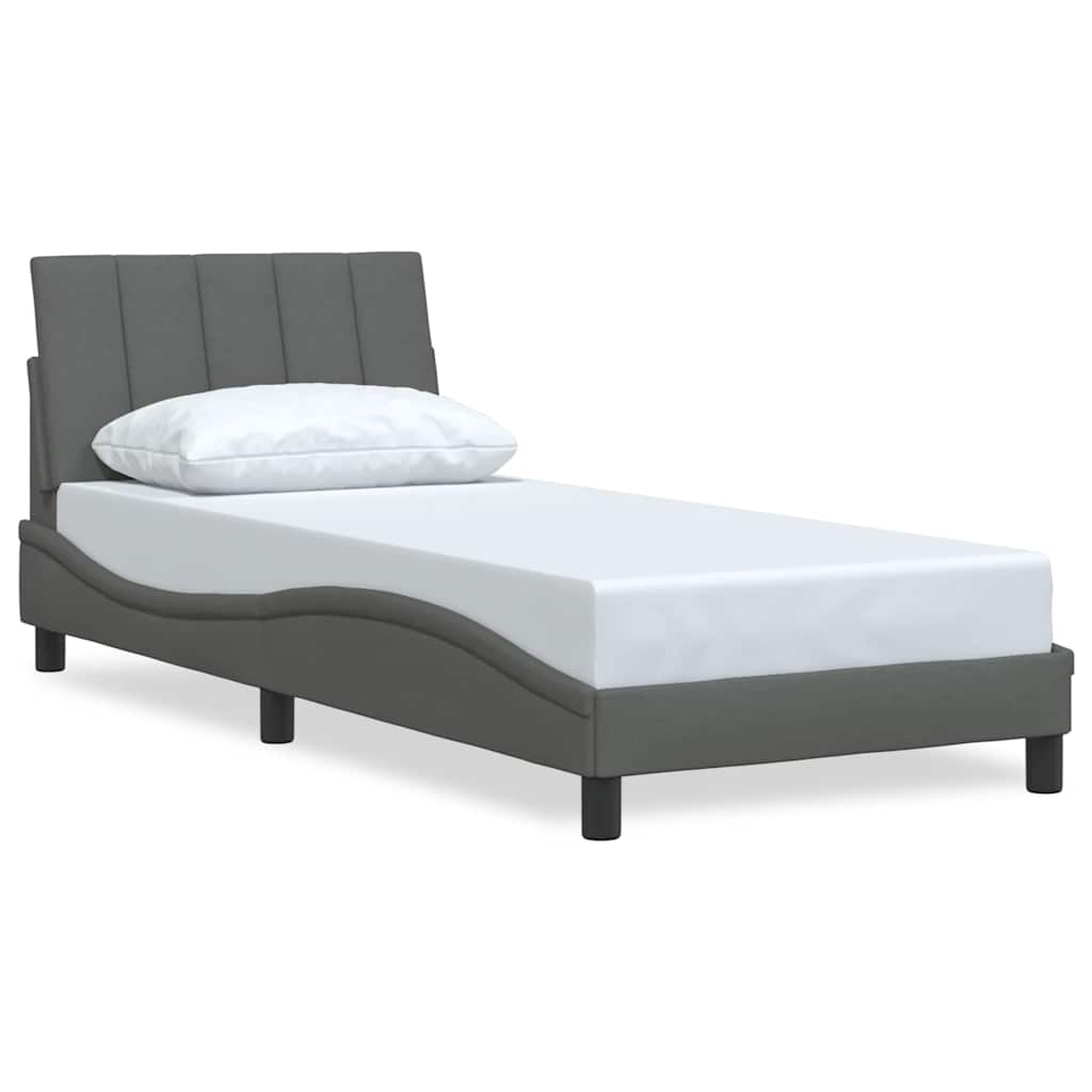 vidaXL Bedframe zonder matras "Hanko" 90x190 cm stof donkergrijs grijs, foto 3