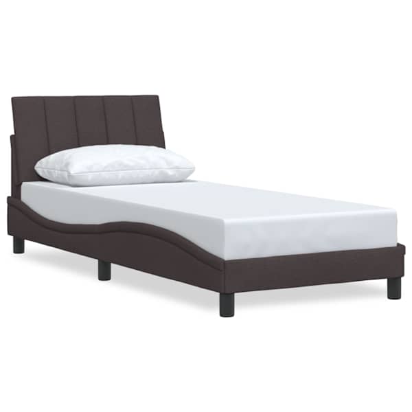 vidaXL voodiraam ilma madratsita Hanko Tumepruun 90x190 cm kangas