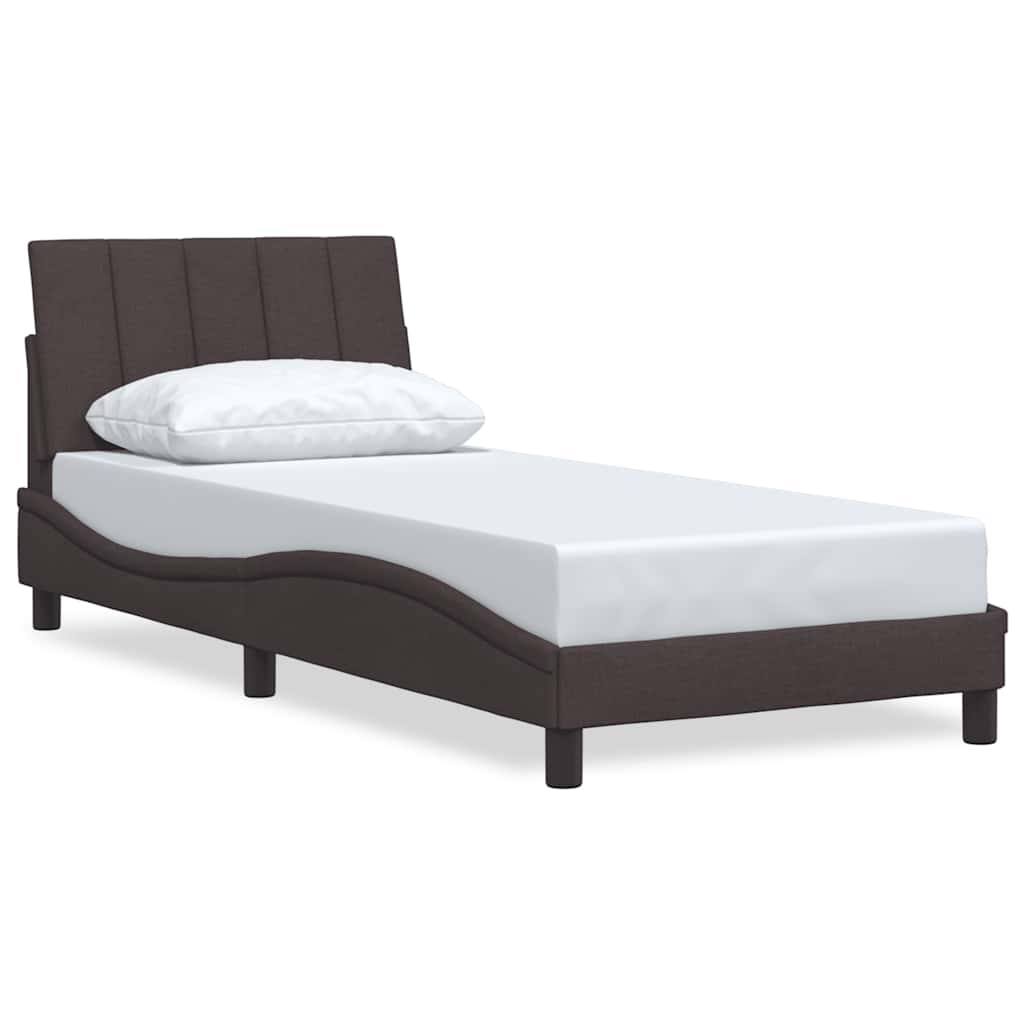 vidaXL Rám postele bez matrace tmavě hnědá 90 x 190 cm textil