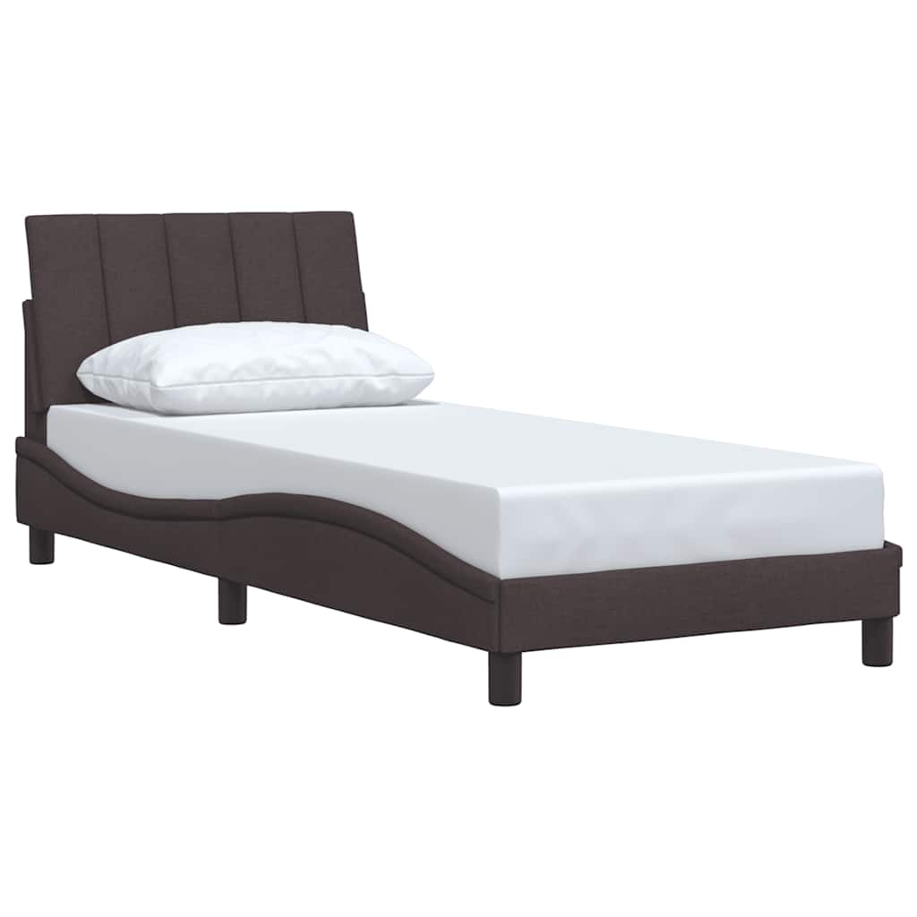 vidaXL Bedframe zonder matras "Hanko" 90x190 cm stof donkerbruin bruin, foto 2