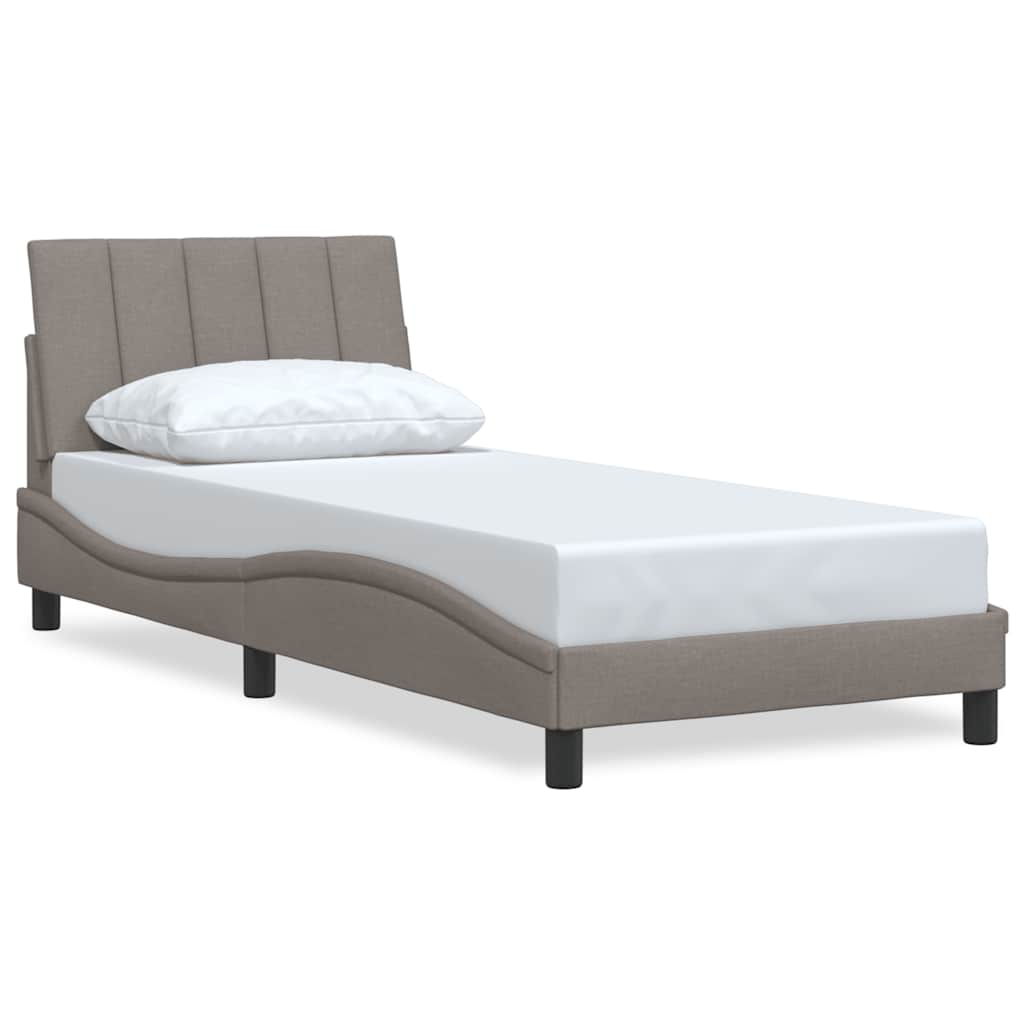 vidaXL Rám postele bez matrací taupe 90x190 cm textil