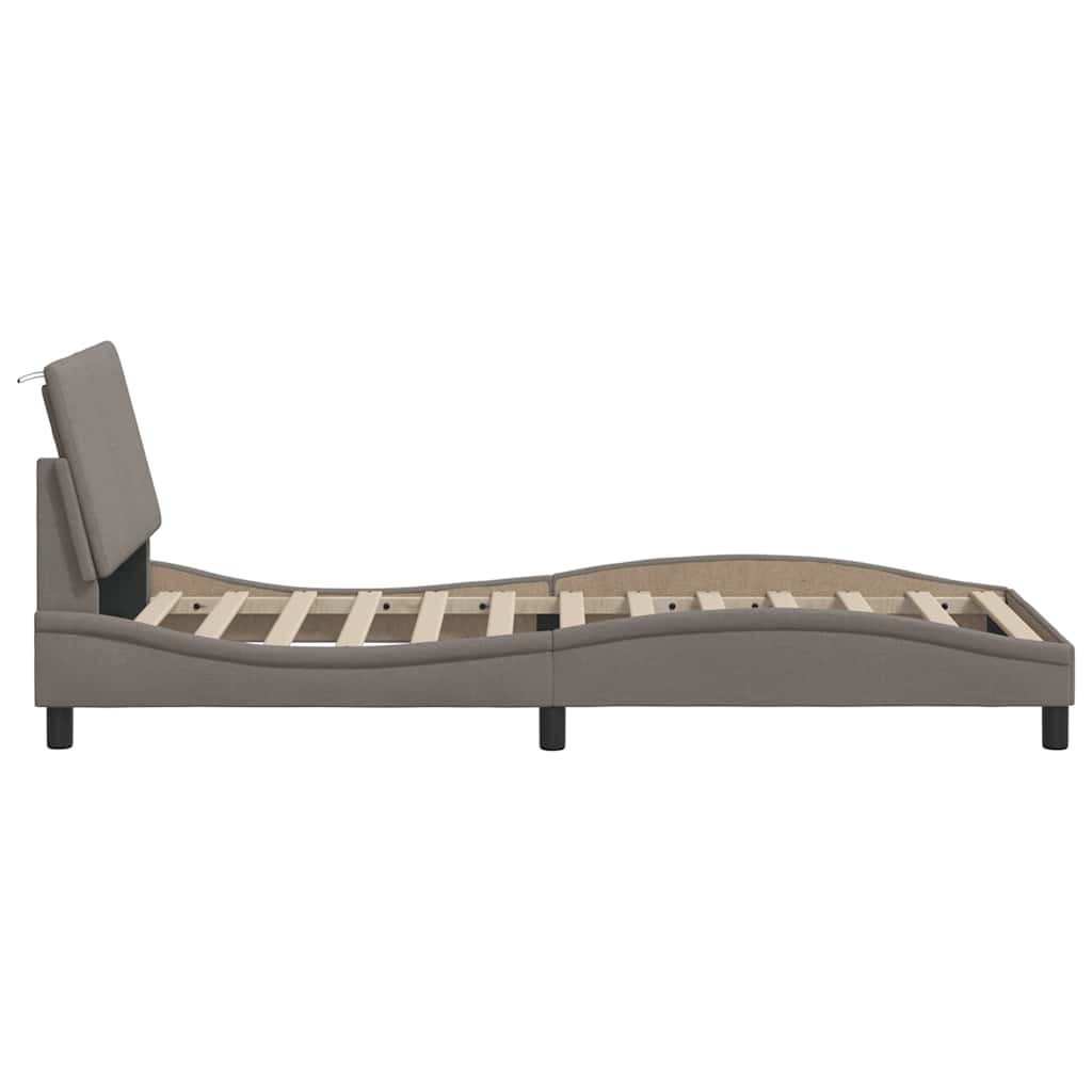 Rám postele bez matrací Hanko taupe 90x190 cm textil - obrázek 8