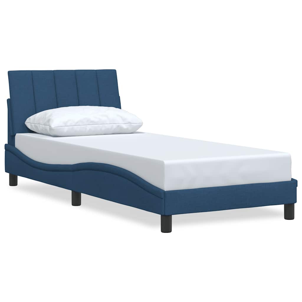 vidaXL Rám postele bez matrací modrá 90x190 cm textil