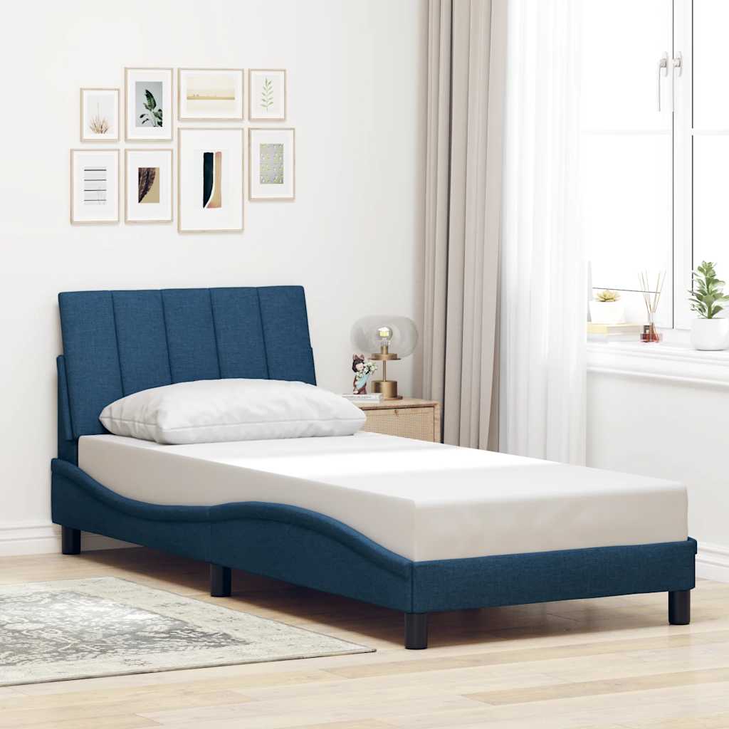 vidaXL Bettgestell ohne Matratze "Hanko" Blau 90x190 cm Stoff