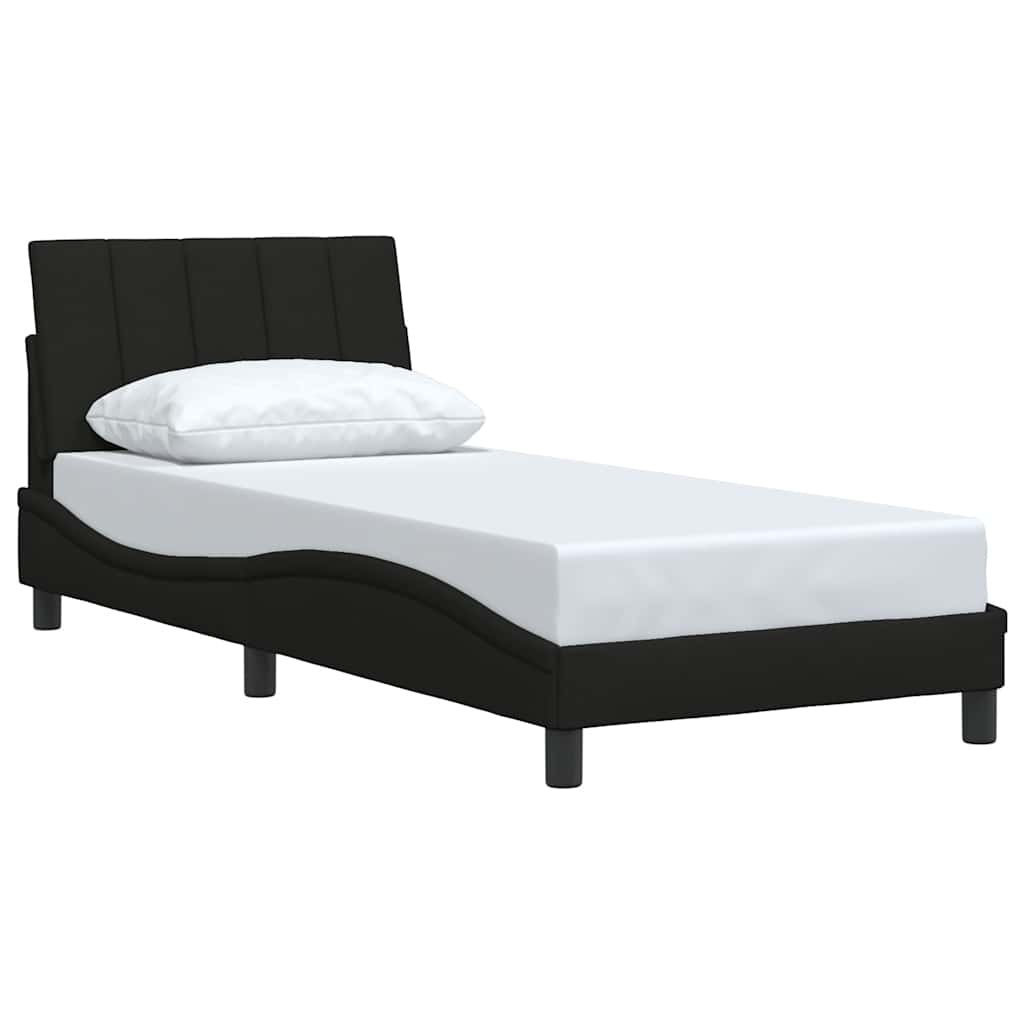 vidaXL Bedframe zonder matras 90x200 cm stof zwart afbeelding