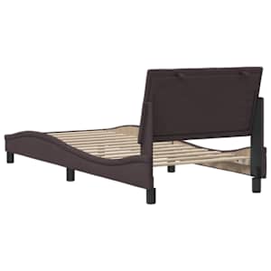Rám postele bez matrace Hanko tmavě hnědý 90 x 200 cm textil - obrázek 9