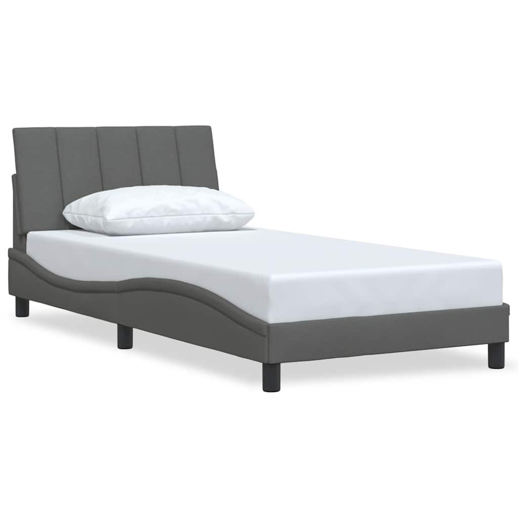 vidaXL Bedframe zonder matras "Hanko" 100x200 cm stof donkergrijs grijs, foto 3