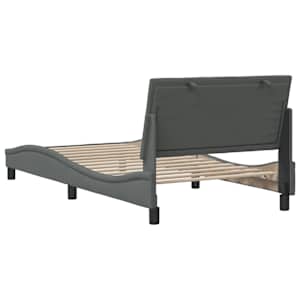 Rám postele bez matrace Hanko tmavě šedá 100 x 200 cm textil - obrázek 9