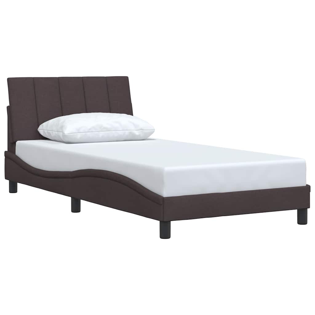 vidaXL Bedframe zonder matras 100x200 cm stof donkerbruin afbeelding