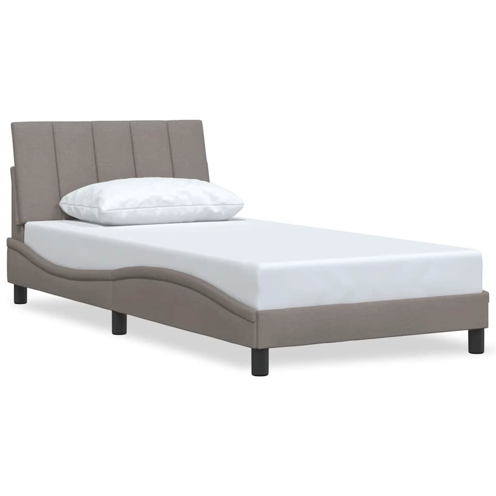 vidaXL Rám postele bez matrace taupe 100 x 200 cm textil