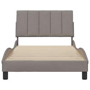 Rám postele bez matrace Hanko taupe 100 x 200 cm textil - obrázek 5