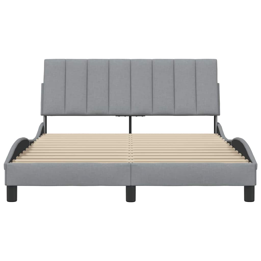 vidaXL Bedframe zonder matras "Hanko" 120x200 cm stof lichtgrijs grijs, foto 4