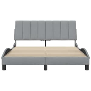 Rám postele bez matrace Hanko světle šedá 120 x 200 cm textil - obrázek 4