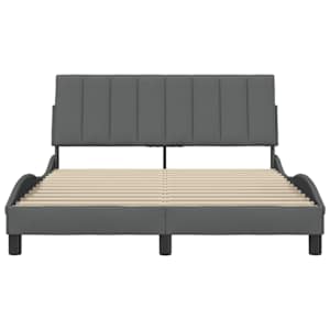 Rám postele bez matrace Hanko tmavě šedá 120 x 200 cm textil - obrázek 5