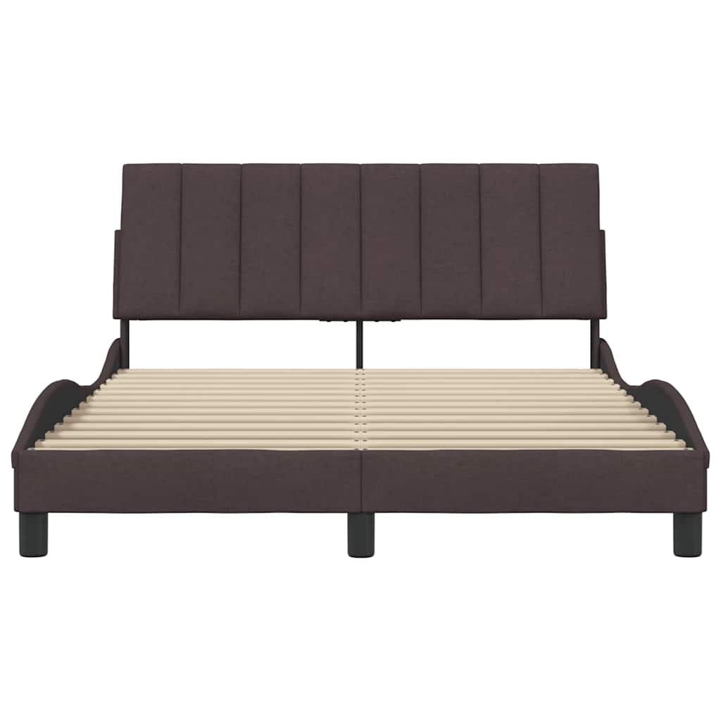 vidaXL Bedframe zonder matras "Hanko" 120x200 cm stof donkerbruin bruin, foto 4