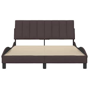 Rám postele bez matrace Hanko tmavě hnědá 120 x 200 cm textil - obrázek 4