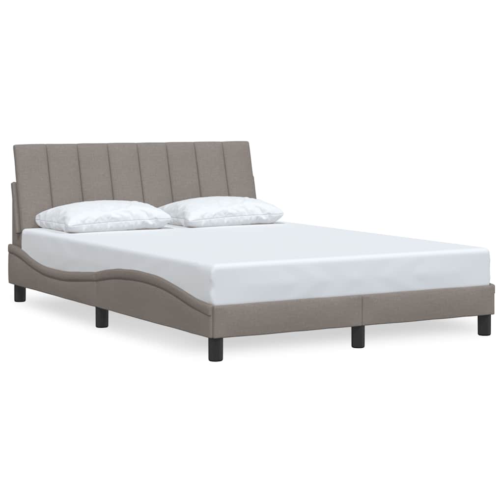 vidaXL Rám postele bez matrace taupe 120 x 200 cm textil