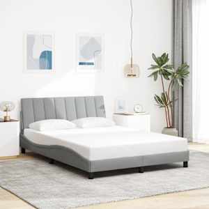 Rám postele bez matrace Hanko světle šedý 140 x 190 cm textil - obrázek 1