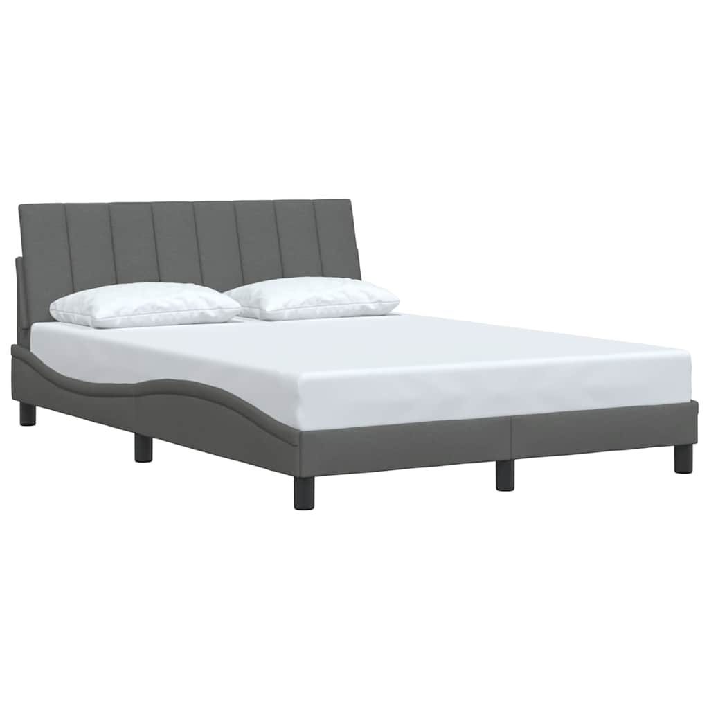 vidaXL Bedframe zonder matras "Hanko" stof donkergrijs 140x190 cm grijs, foto 2