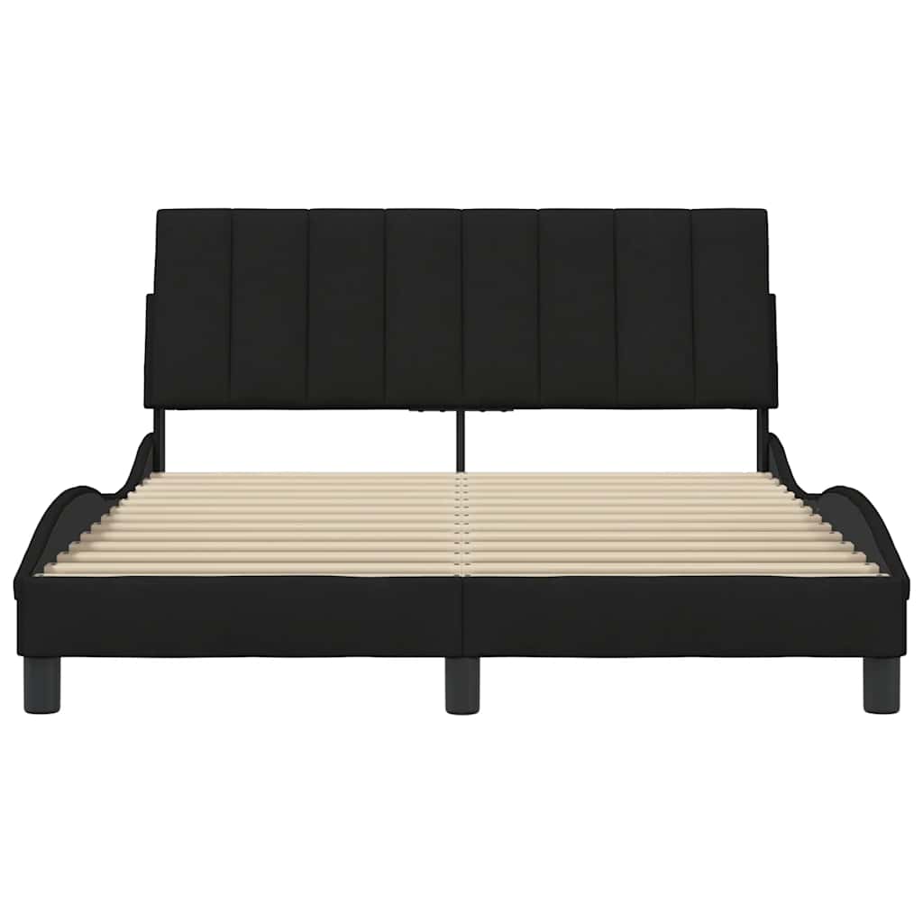 vidaXL Bedframe zonder matras "Hanko" stof zwart 140x190 cm, foto 4