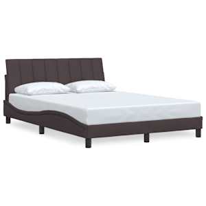 Rám postele bez matrace Hanko tmavě hnědý 140 x 190 cm textil - obrázek 2