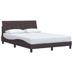 Rám postele bez matrace Hanko tmavě hnědý 140 x 190 cm textil - obrázek 3