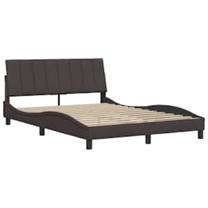 Rám postele bez matrace Hanko tmavě hnědý 140 x 190 cm textil - obrázek 7