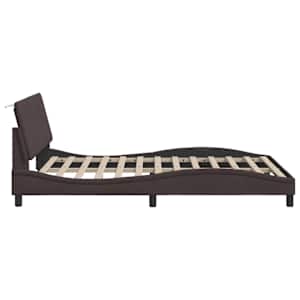 Rám postele bez matrace Hanko tmavě hnědý 140 x 190 cm textil - obrázek 8