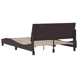 Rám postele bez matrace Hanko tmavě hnědý 140 x 190 cm textil - obrázek 9
