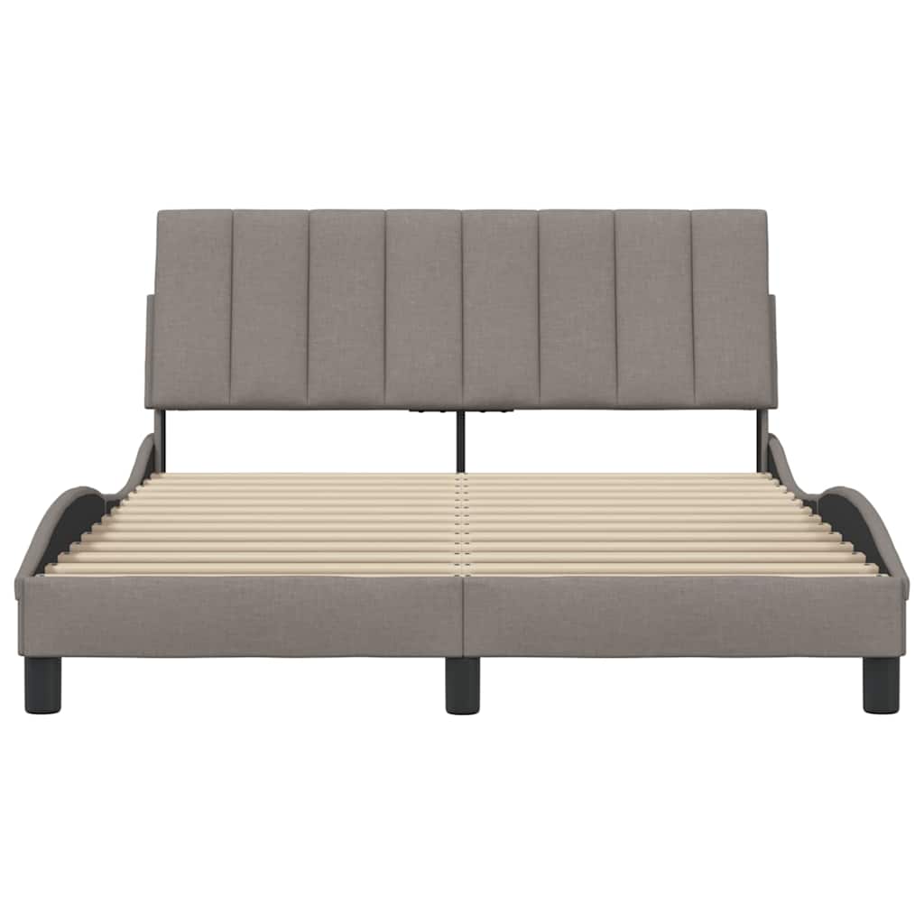 vidaXL Bedframe zonder matras "Hanko" stof taupe 140x190 cm, foto 4