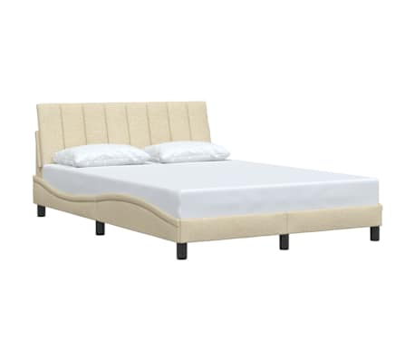 vidaXL Bettgestell ohne Matratze "Hanko" Creme 140x190 cm Stoff