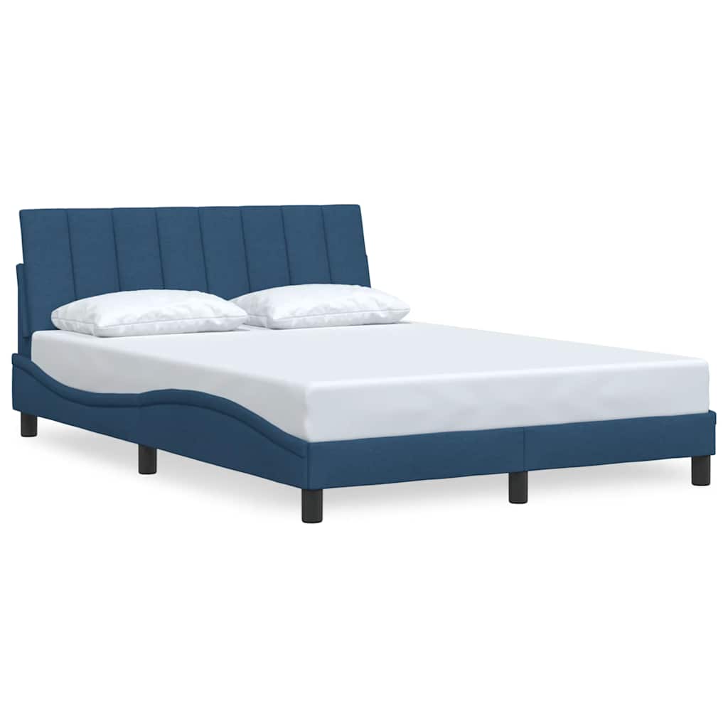 vidaXL Rám postele bez matrace modrý 140 x 190 cm textil