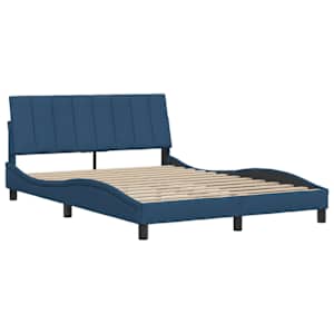 Rám postele bez matrace Hanko modrý 140 x 190 cm textil - obrázek 7