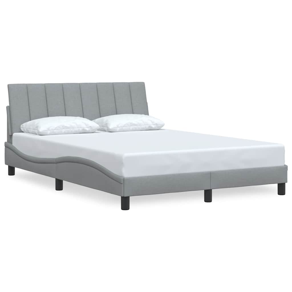 vidaXL Rám postele bez matrace světle šedý 140 x 200 cm textil