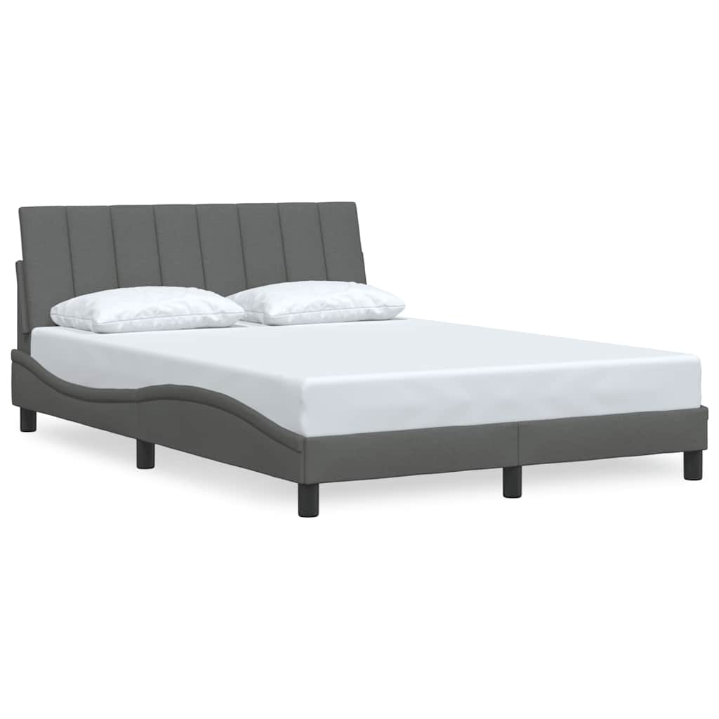 vidaXL Postel bez matrace tmavě šedá 140 x 200 cm textil