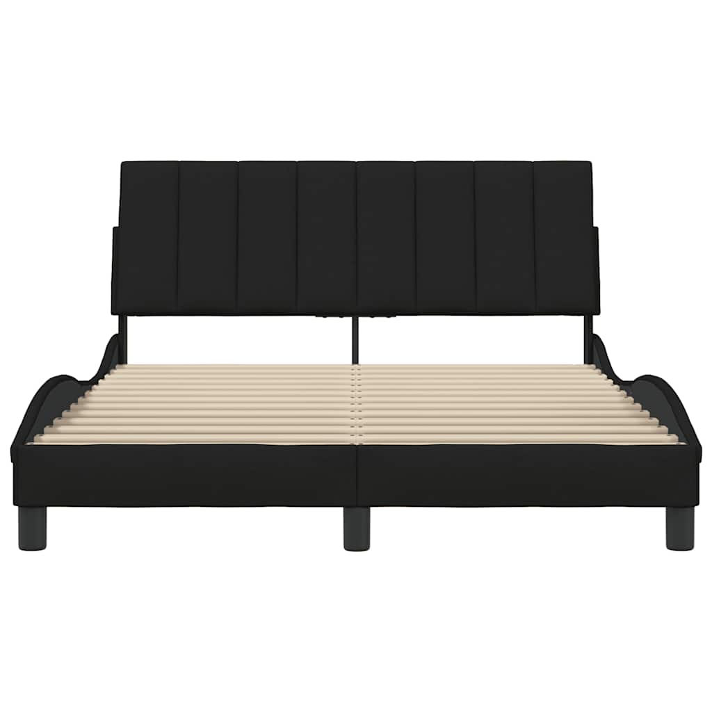 vidaXL Bedframe zonder matras "Hanko" stof zwart 140x200 cm, foto 4