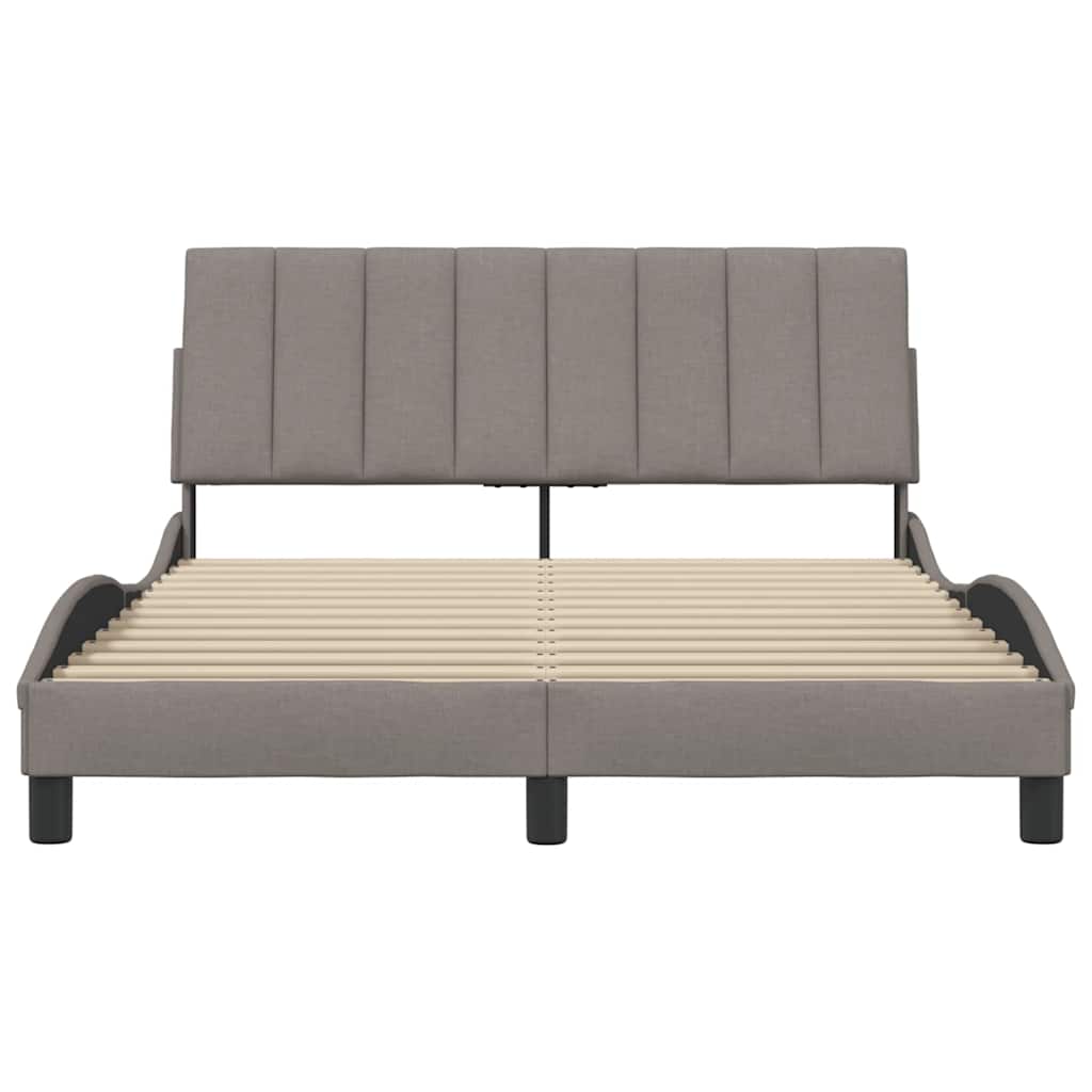 vidaXL Bedframe zonder matras "Hanko" stof taupe 140x200 cm, foto 4