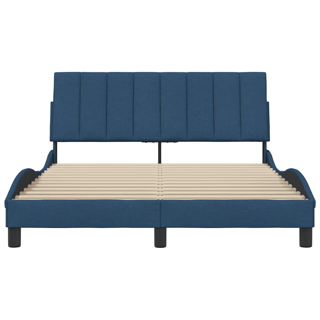 vidaXL Bedframe zonder matras "Hanko" stof blauw 140x200 cm, foto 4