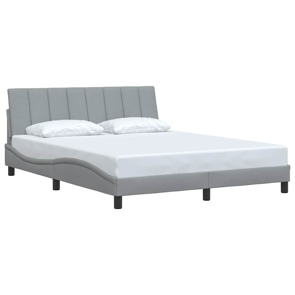 vidaXL Bedframe zonder matras "Hanko" stof lichtgrijs 160x200 cm grijs, foto 2