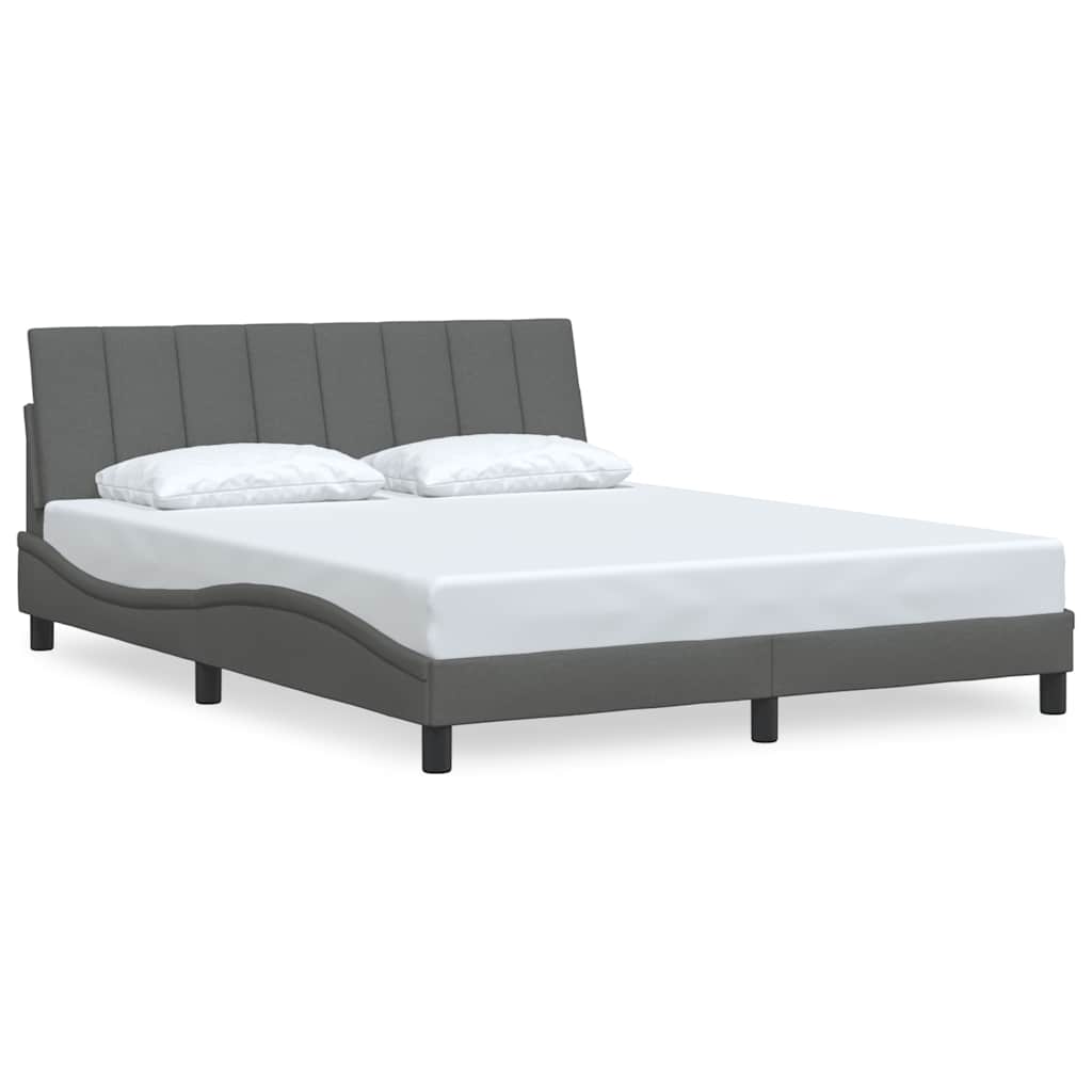 vidaXL Rám postele bez matrace tmavě šedý 160 x 200 cm textil