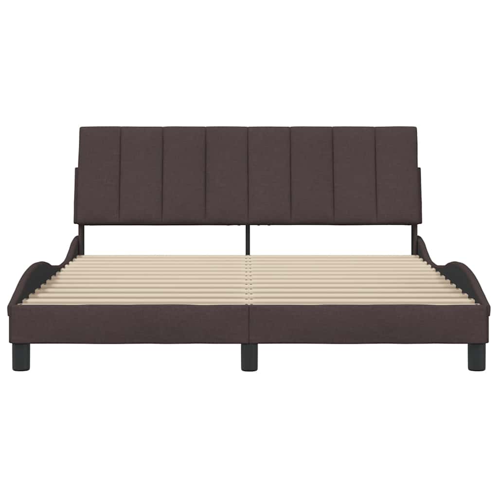 vidaXL Bedframe zonder matras "Hanko" stof donkerbruin 160x200 cm bruin, foto 4