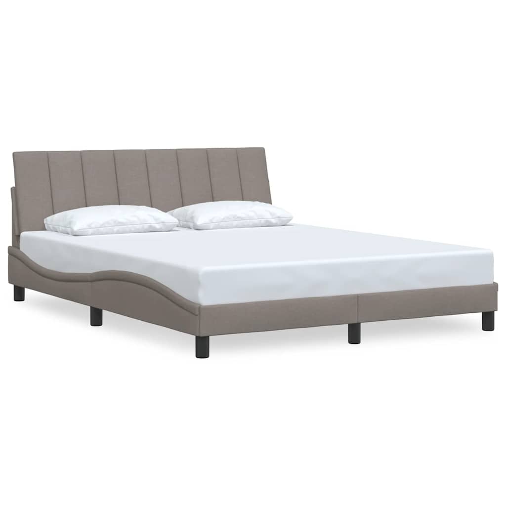 vidaXL Rám postele bez matrace taupe 160 x 200 cm textil